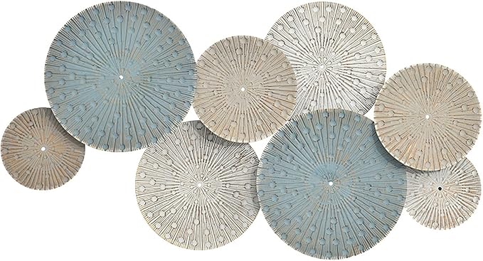 Modern Metal 3D Wall Sculpture - Abstract Lily Pads