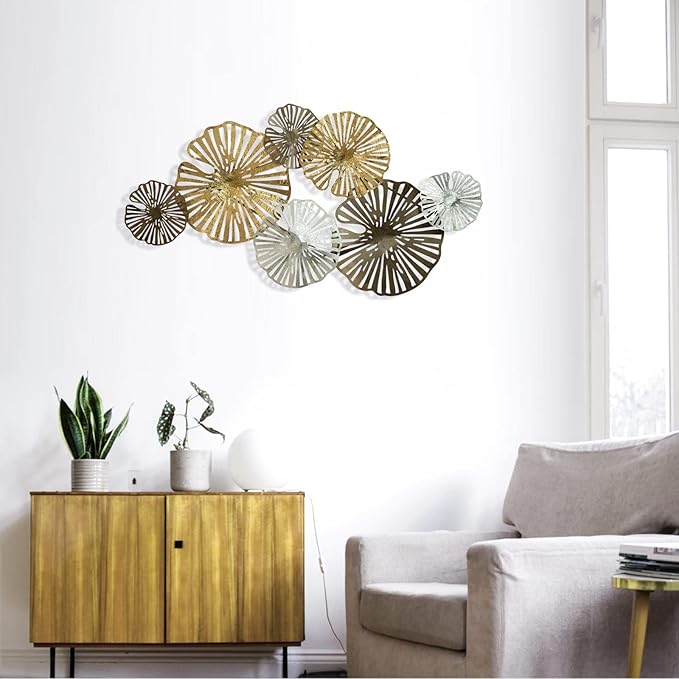 Abstract Floral Metal Wall Sculpture