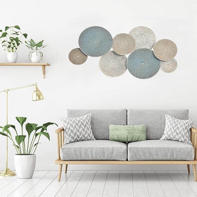 Modern Metal 3D Wall Sculpture - Abstract Lily Pads