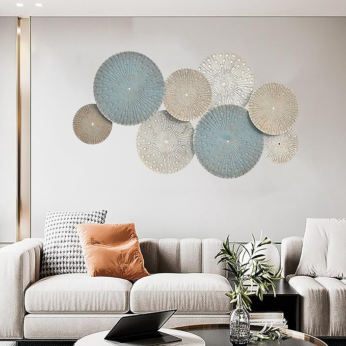 Modern Metal 3D Wall Sculpture - Abstract Lily Pads