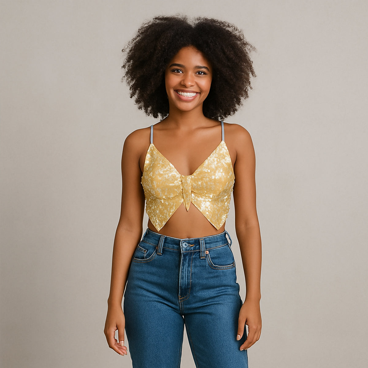 Ready-made Butterfly Sequin Top