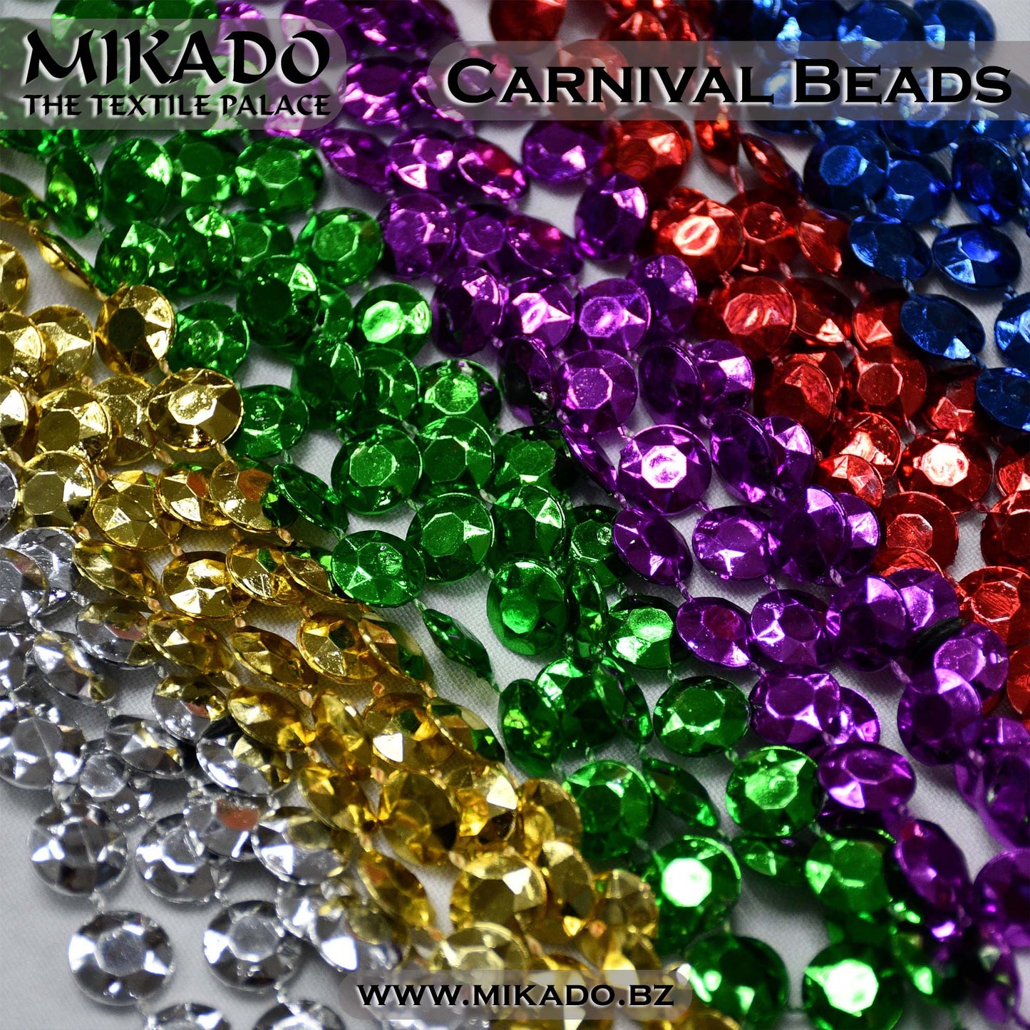 Carnival Bead Necklace - Flat Round Beads