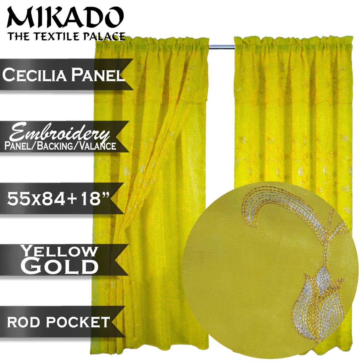 Cecilia Embroidery Panel