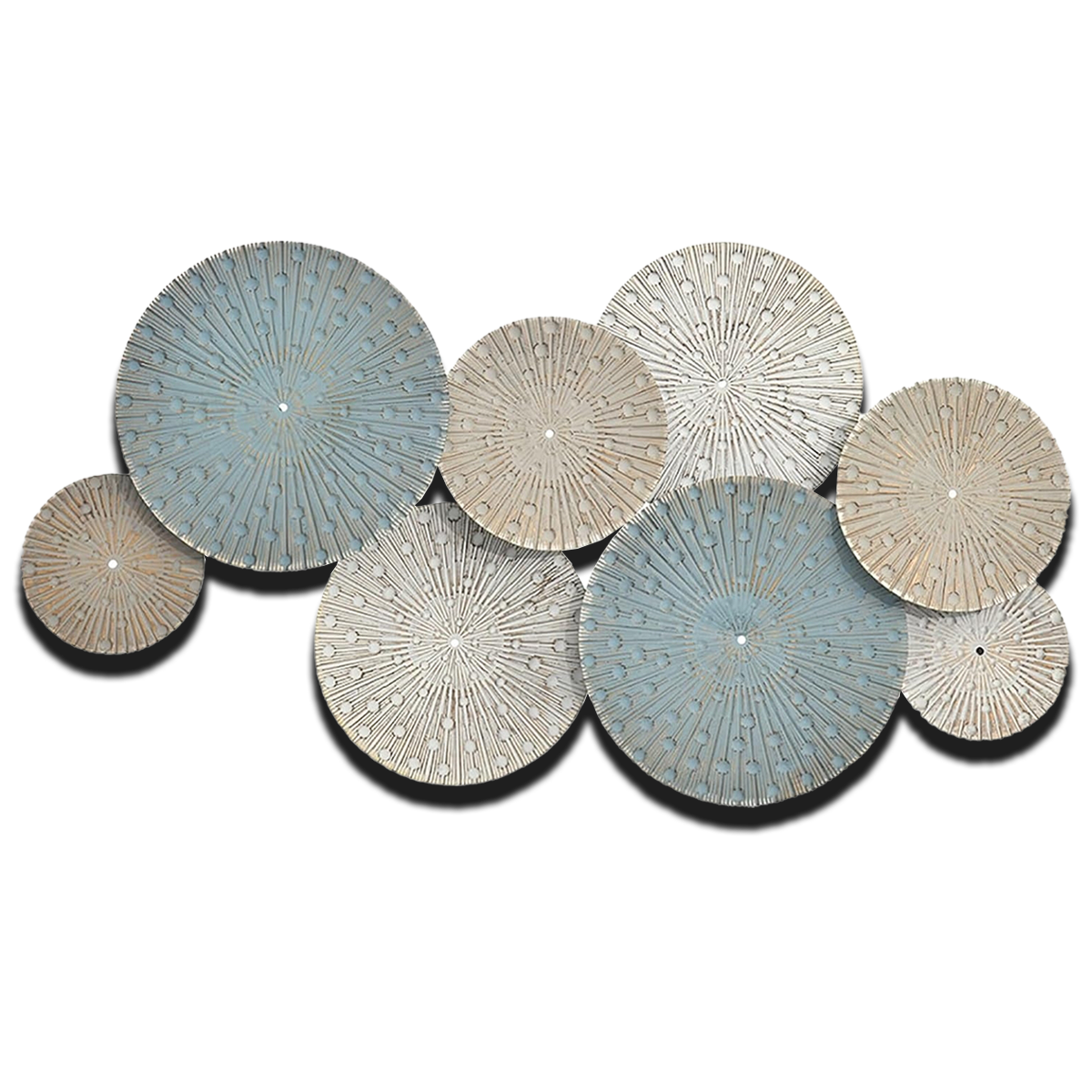 Modern Metal 3D Wall Sculpture - Abstract Lily Pads