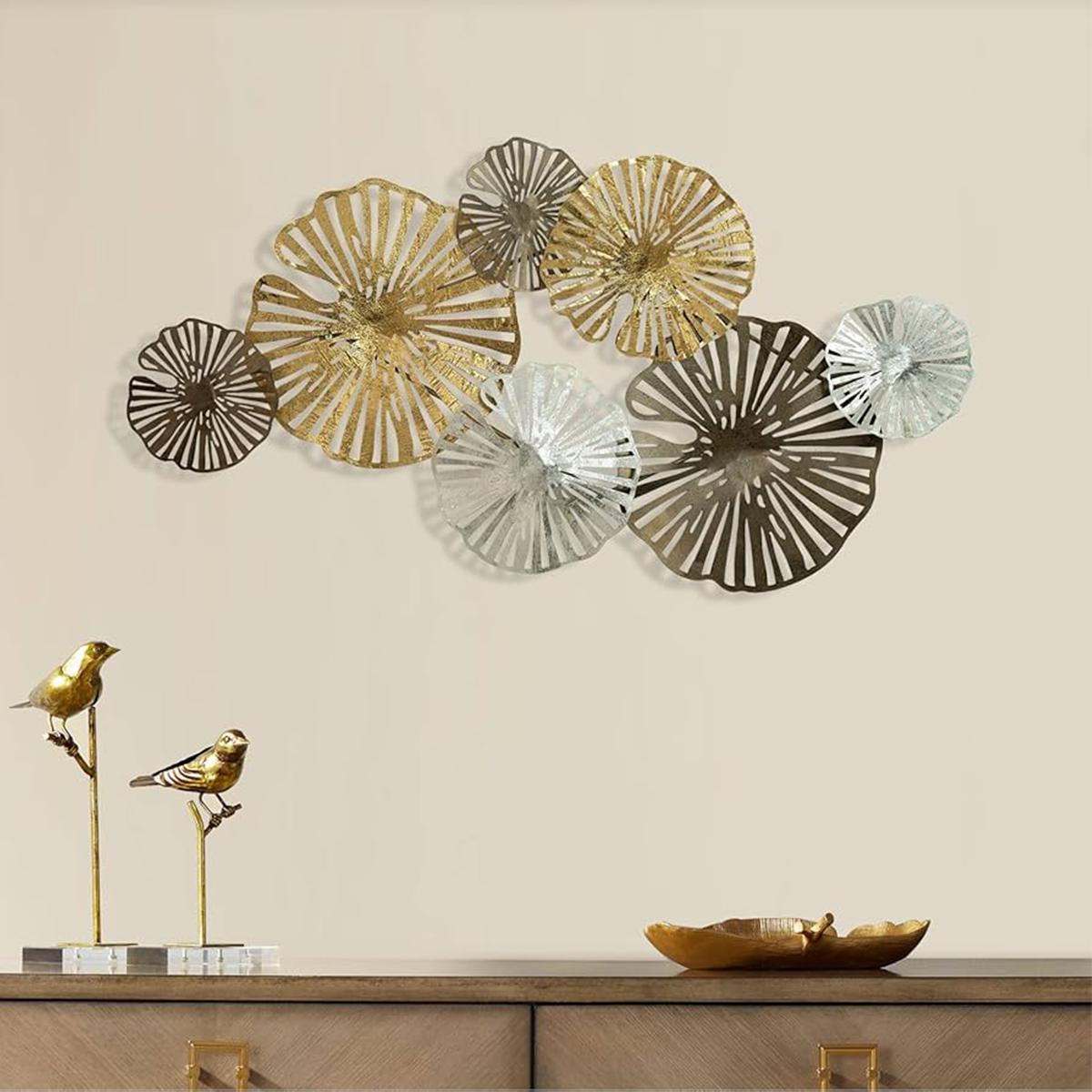 Abstract Floral Metal Wall Sculpture
