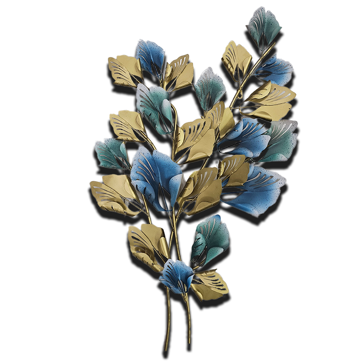 Textured 3D Metal Wall Sculpture | Ginko Leaves