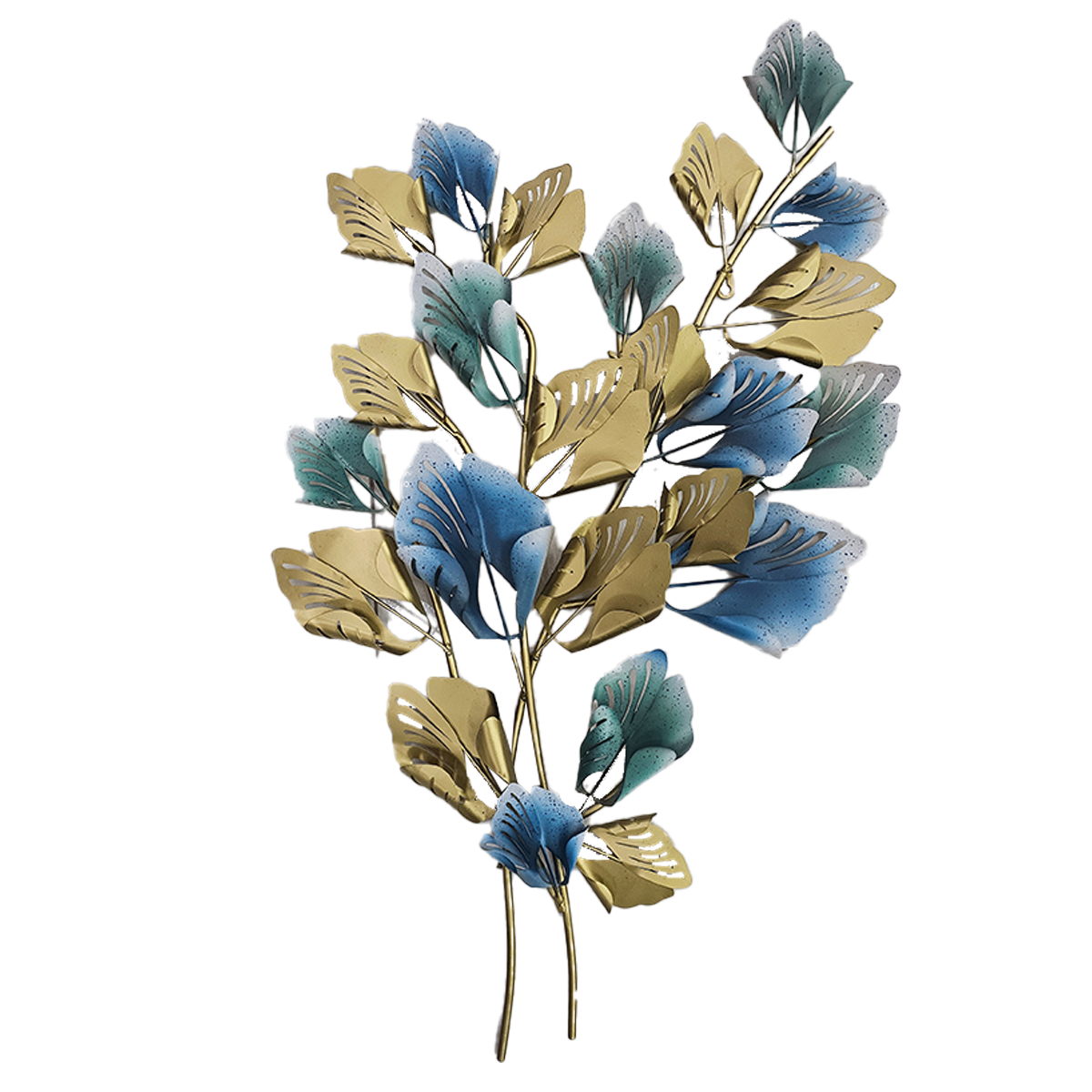 Textured 3D Metal Wall Sculpture | Ginko Leaves