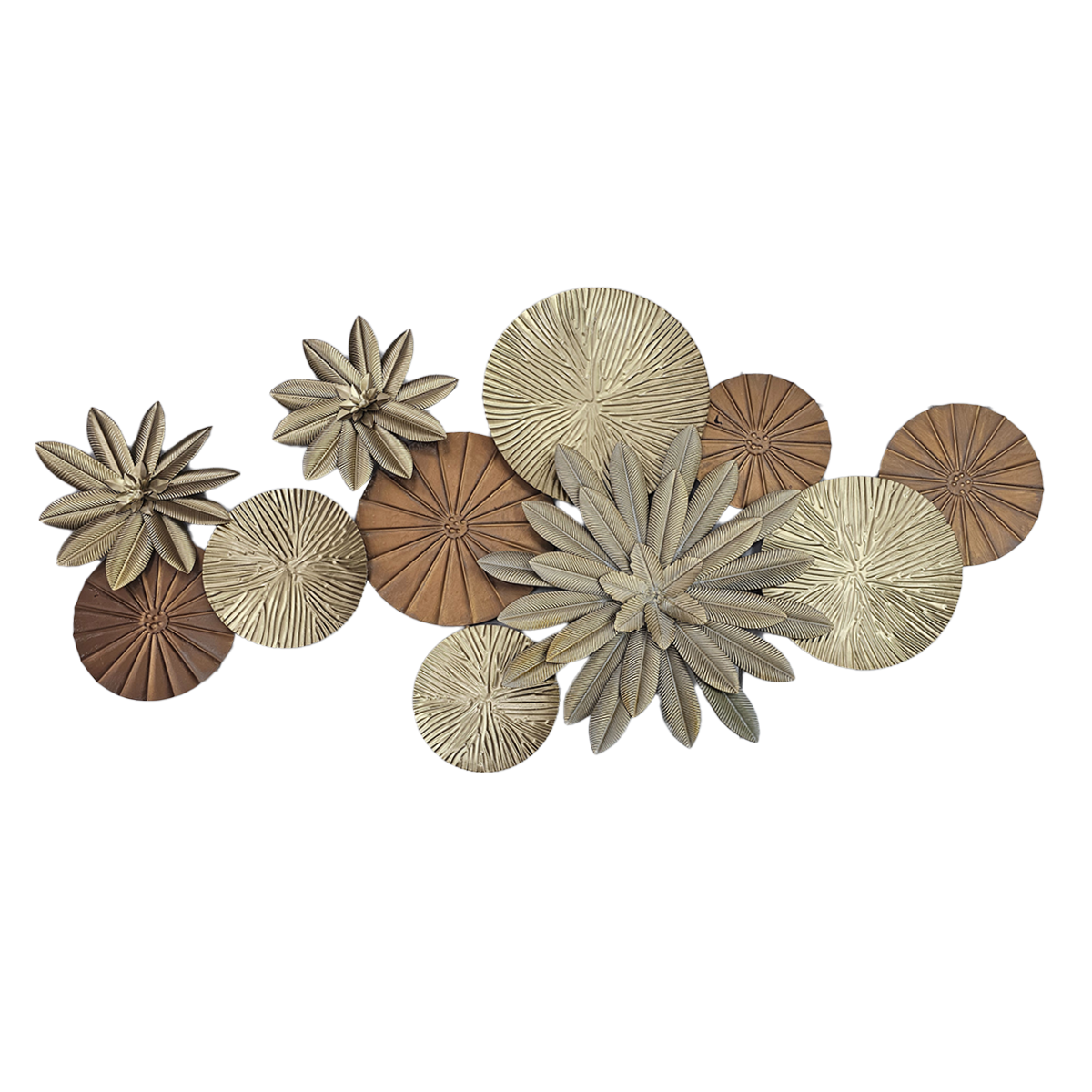 Abstract Lotus Leaf and Flower - Metal Wall Decor