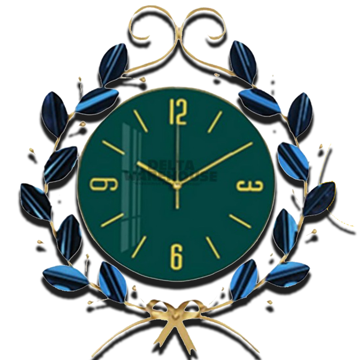 Nordic Style Silent Metal Wall Clock | Leaves & Vines