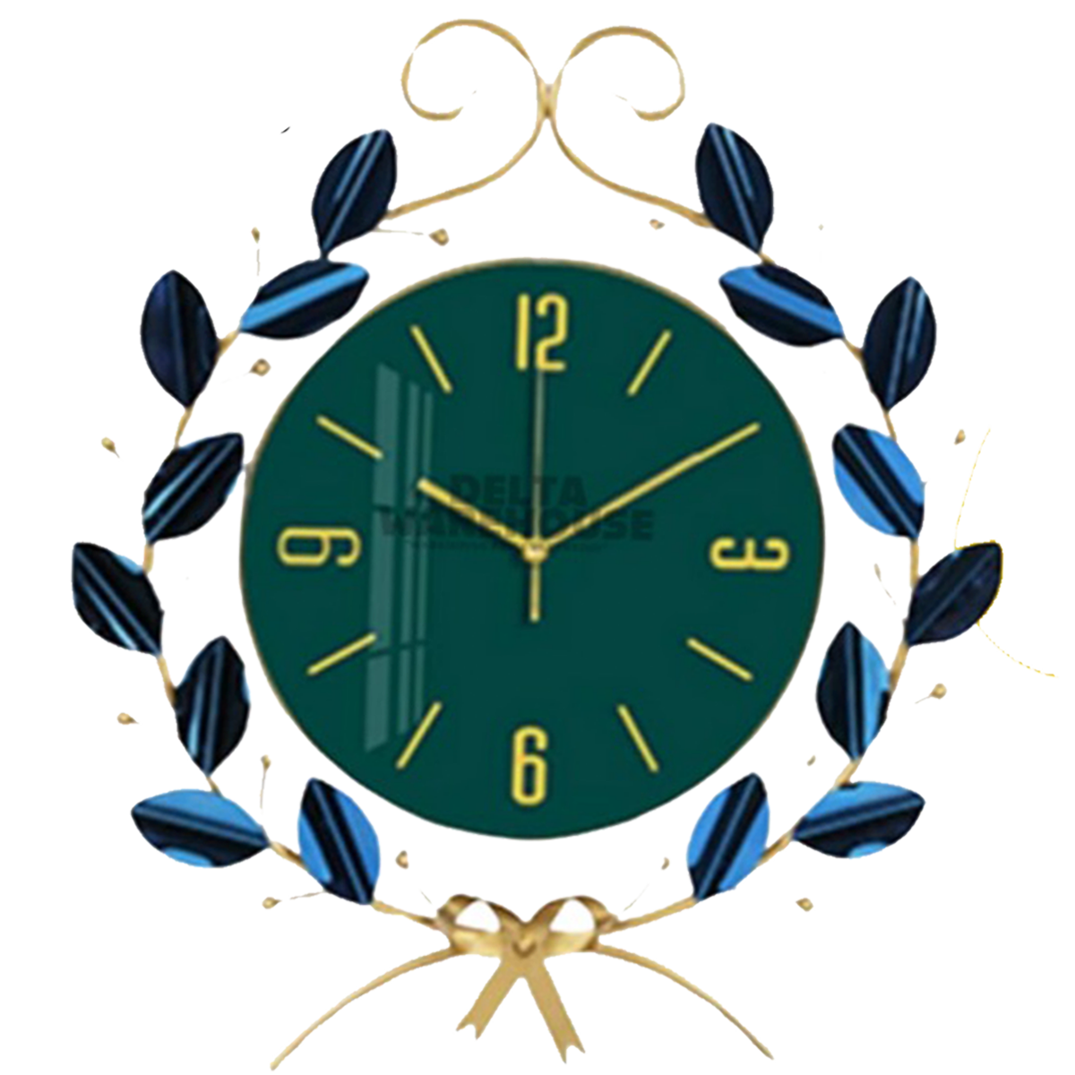 Nordic Style Silent Metal Wall Clock | Leaves & Vines