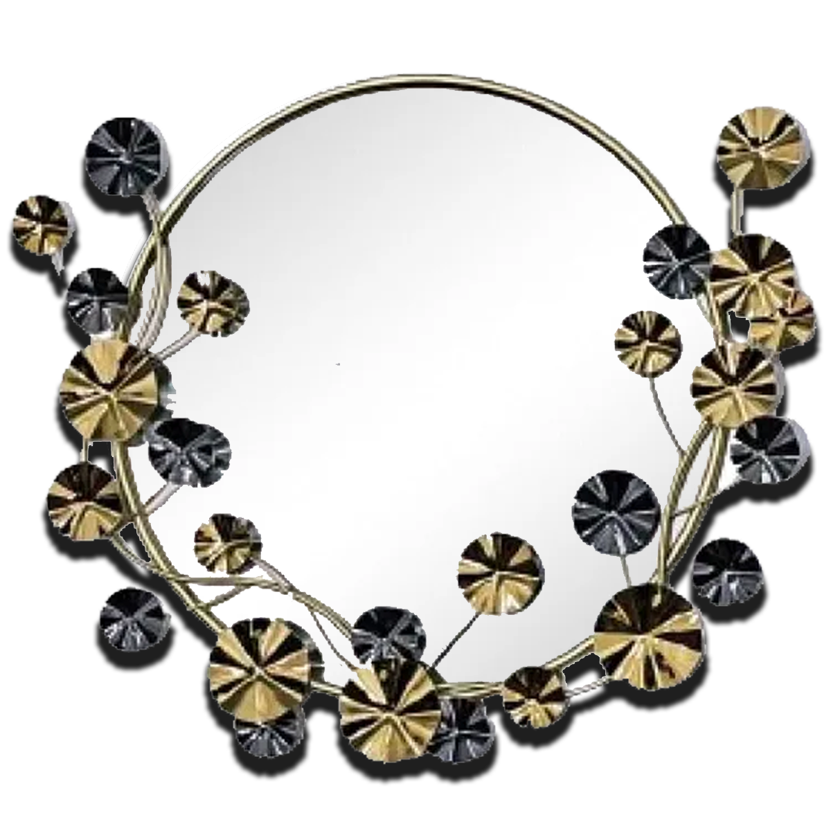 Metal Frame Wall Mirror | Gold & Black