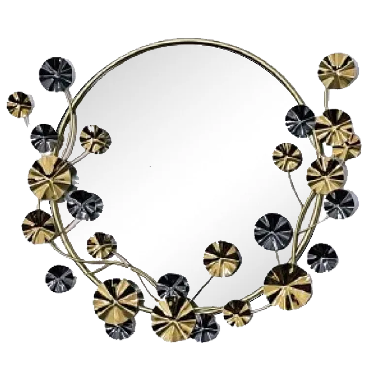 Metal Frame Wall Mirror | Gold & Black