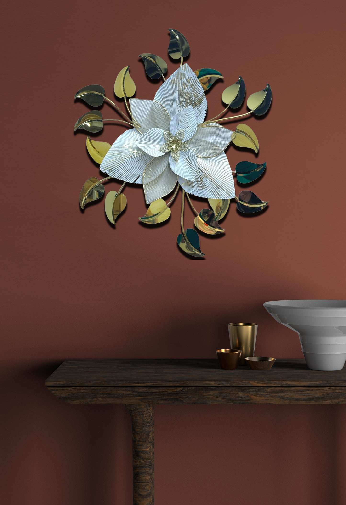 Floral 3D Metal Wall Decor
