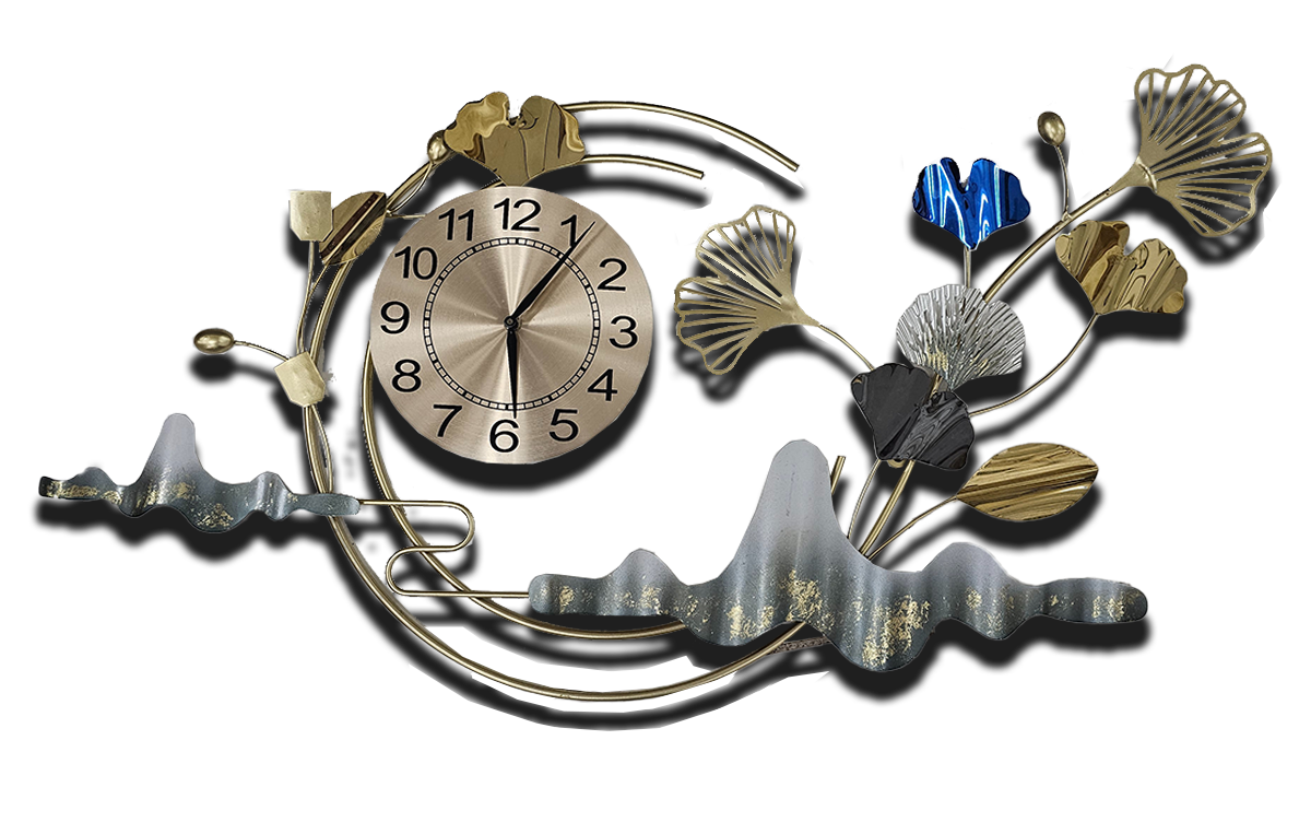 Ginko Leaves - Metal Wall Clock