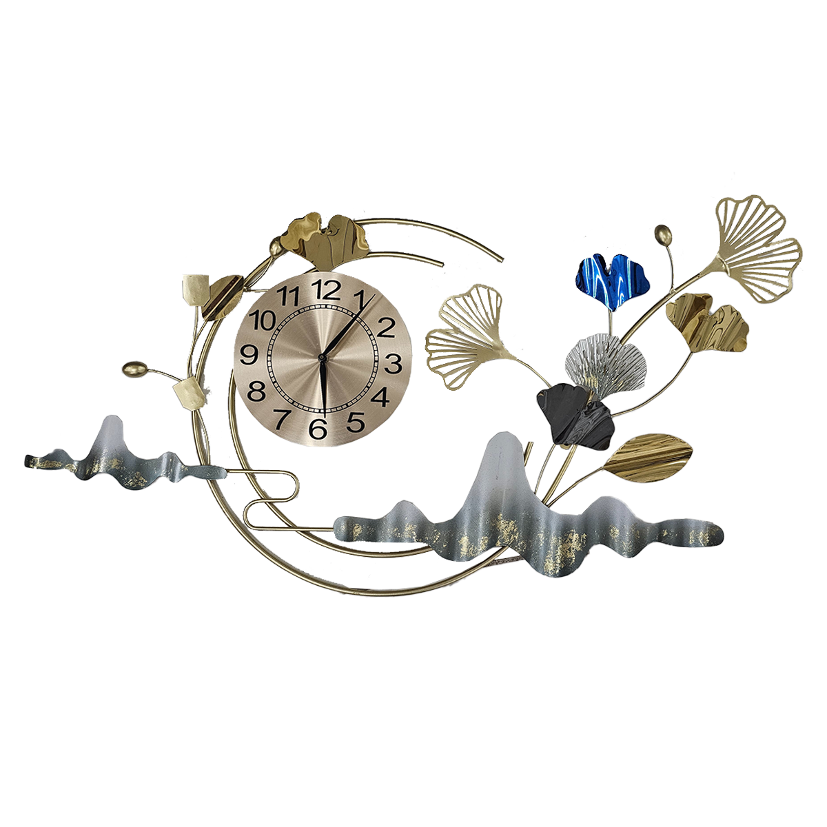Ginko Leaves - Metal Wall Clock