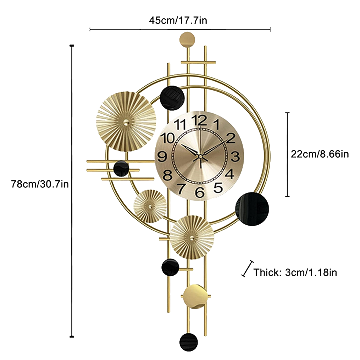 Modern & Minimalist Wall Clock Silent Non Ticking