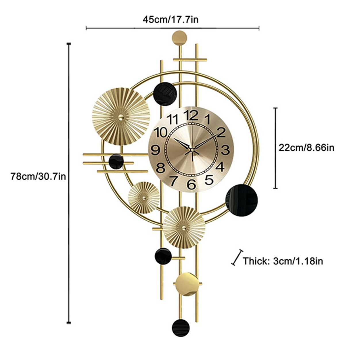 Modern & Minimalist Wall Clock Silent Non Ticking