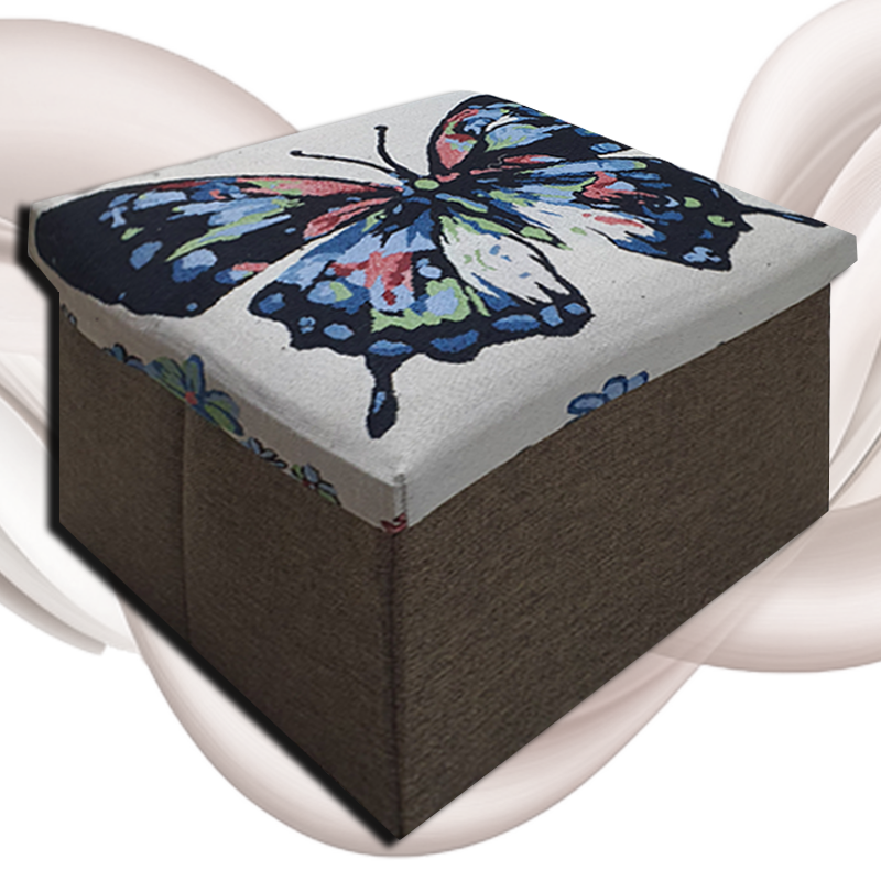 Foldable Ottoman Storage Box - Tapestry, Cube