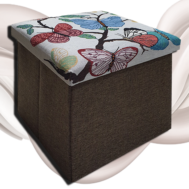 Foldable Ottoman Storage Box - Tapestry, Cube