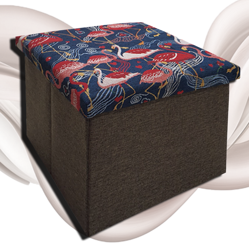 Foldable Ottoman Storage Box - Tapestry, Cube