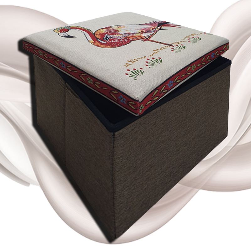 Foldable Ottoman Storage Box - Tapestry, Cube