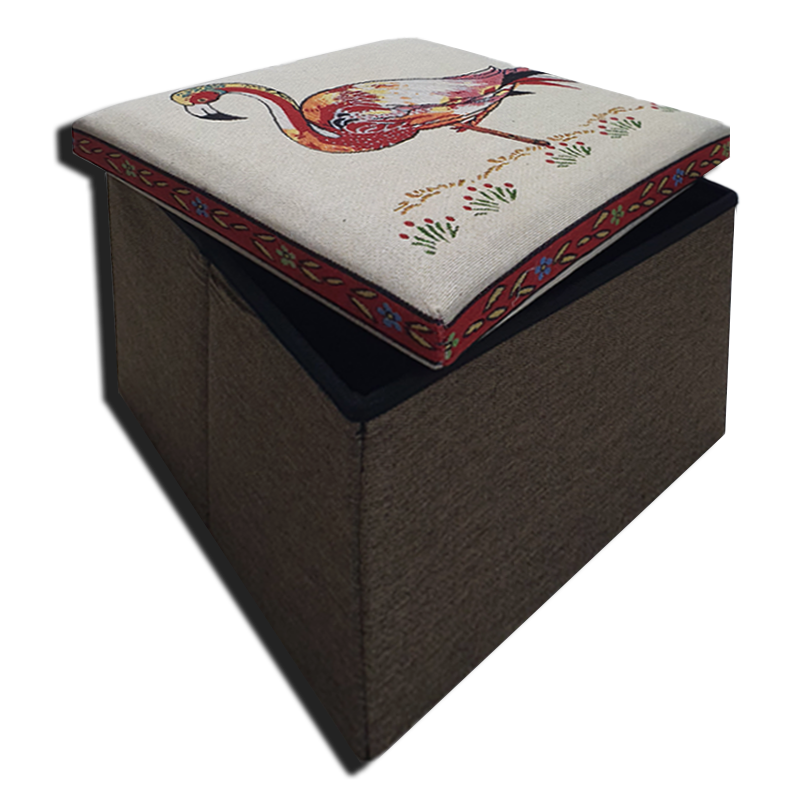 Foldable Ottoman Storage Box - Tapestry, Cube