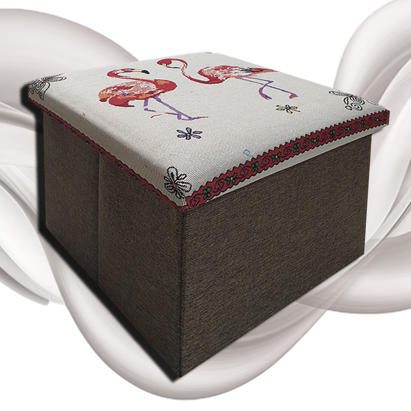 Foldable Ottoman Storage Box - Tapestry, Cube