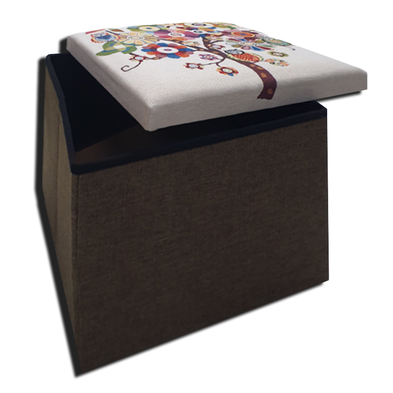Foldable Ottoman Storage Box - Tapestry, Cube