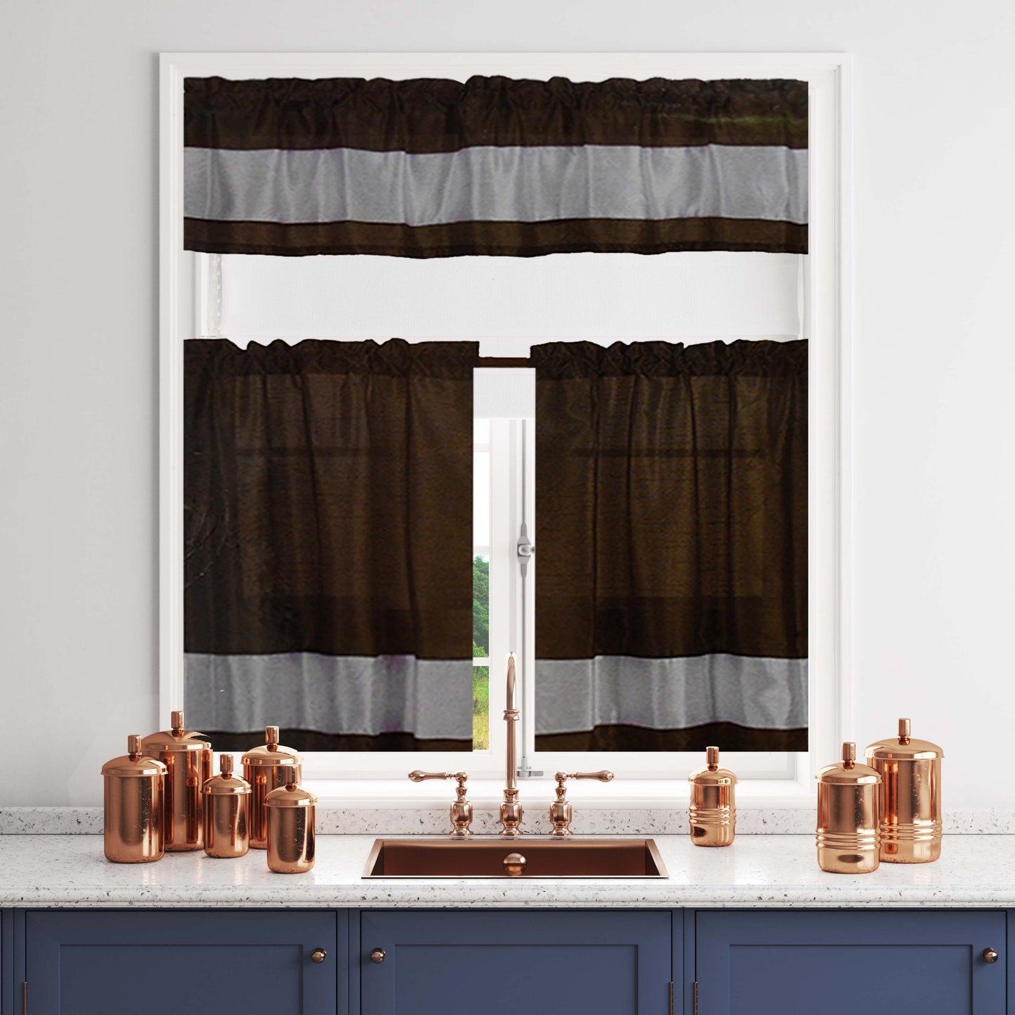Stella Faux Silk Kitchen Curtain