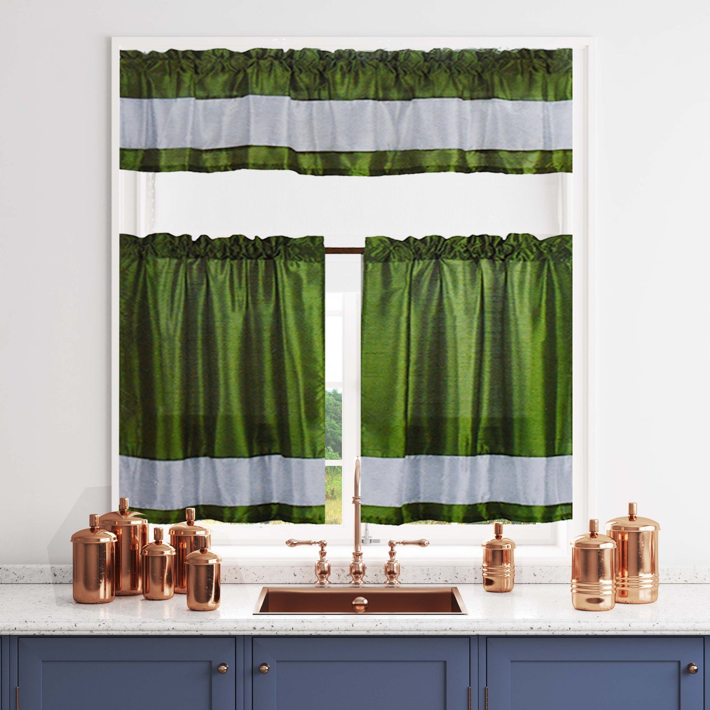 Stella Faux Silk Kitchen Curtain