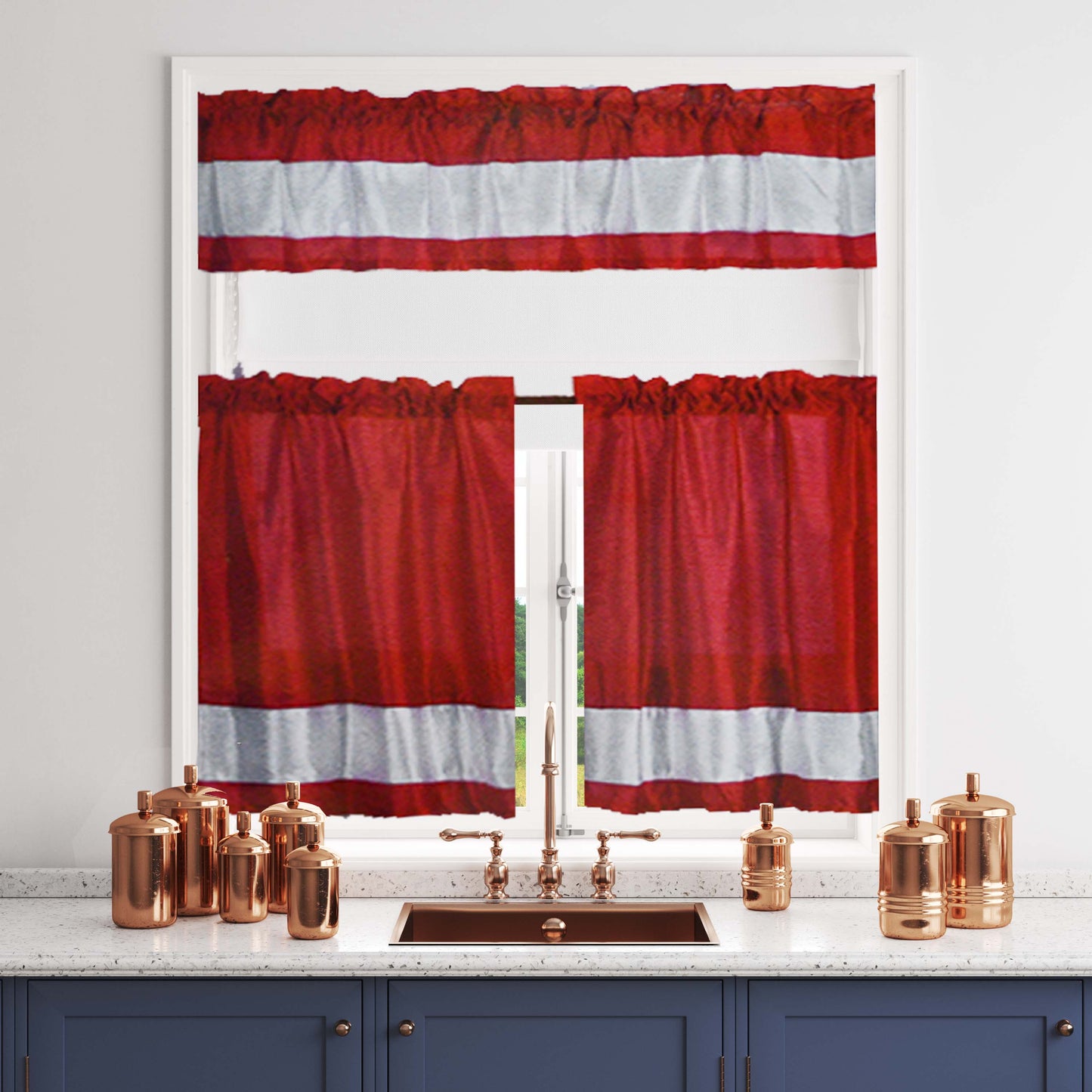 Stella Faux Silk Kitchen Curtain