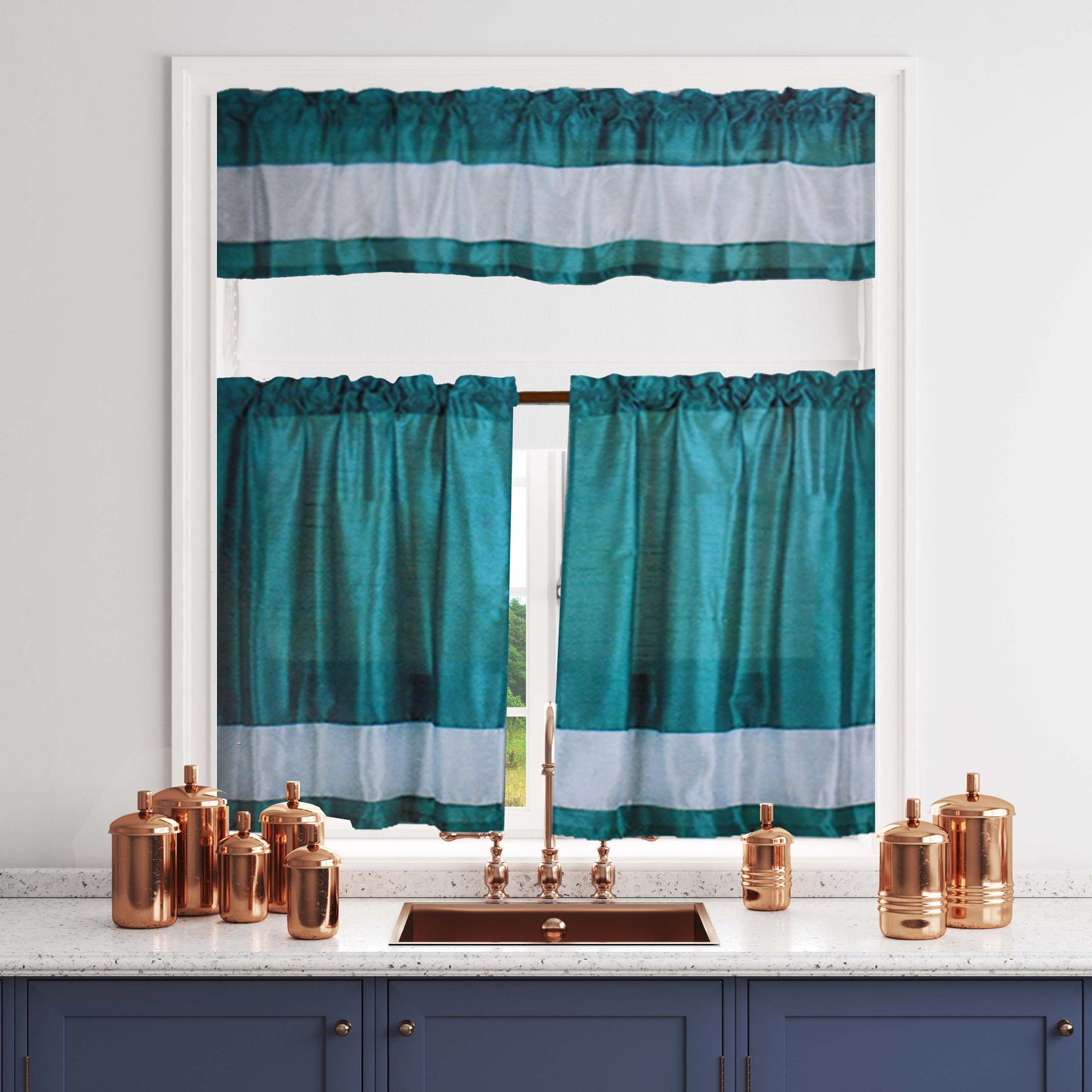Stella Faux Silk Kitchen Curtain
