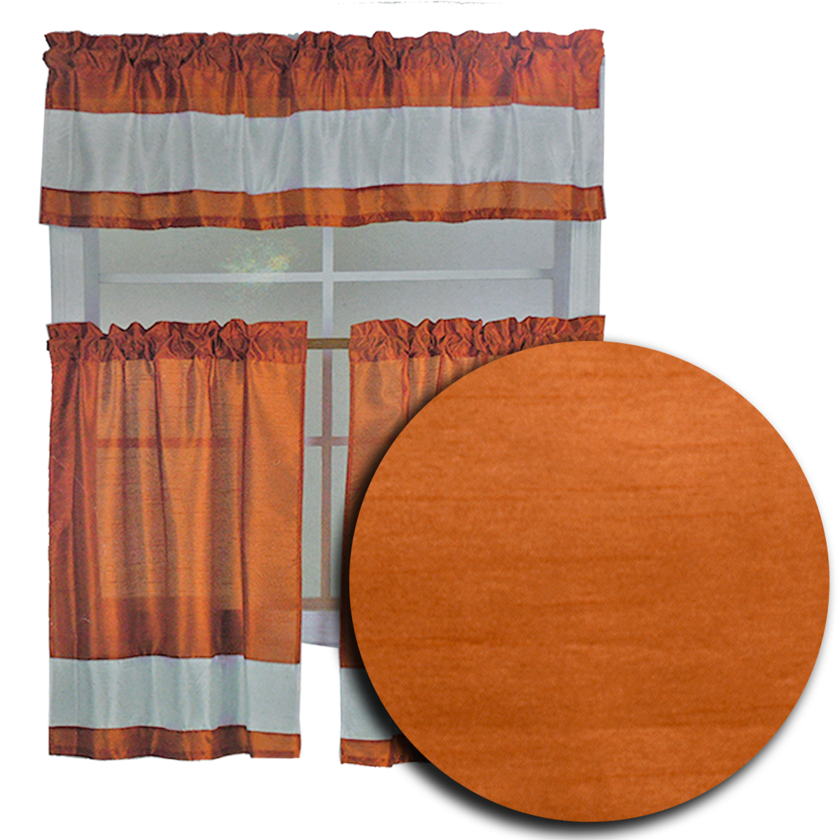 Stella Faux Silk Kitchen Curtain