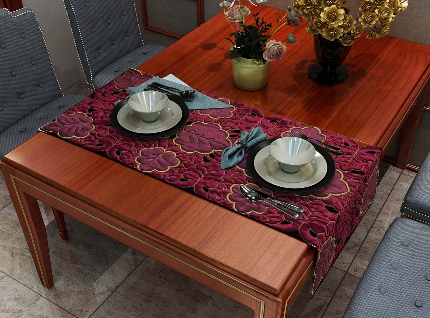 Embroidered Table Runner
