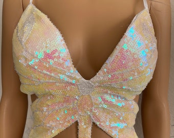 Ready-made Butterfly Sequin Top
