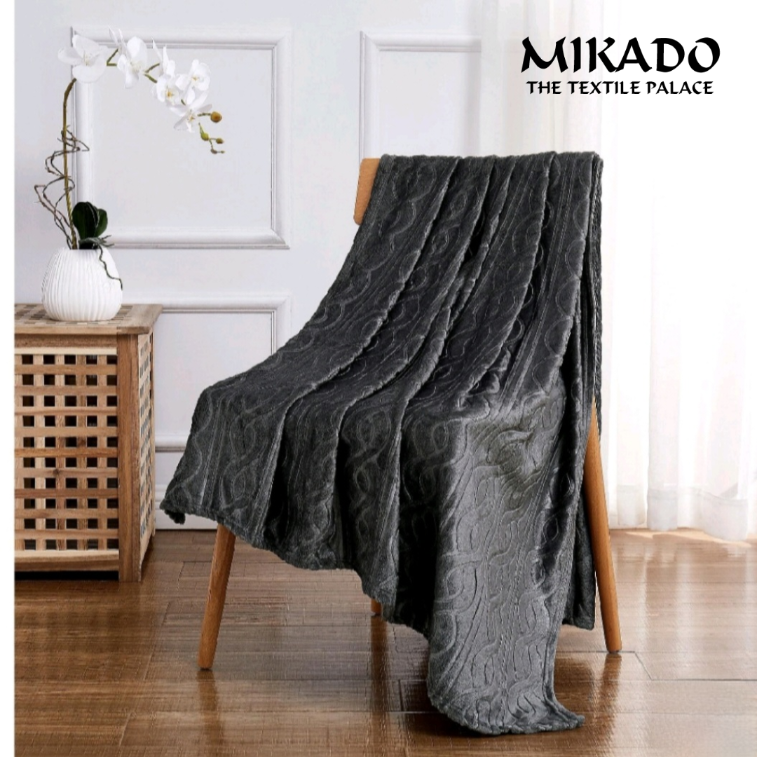 Ultra Soft Textured Throw - Cable Geometric Embossed Fleece