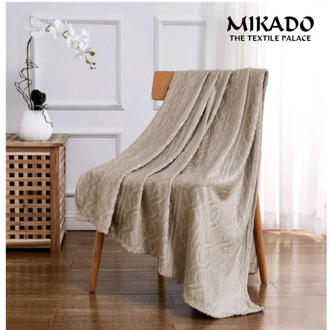 Ultra Soft Textured Throw - Cable Geometric Embossed Fleece
