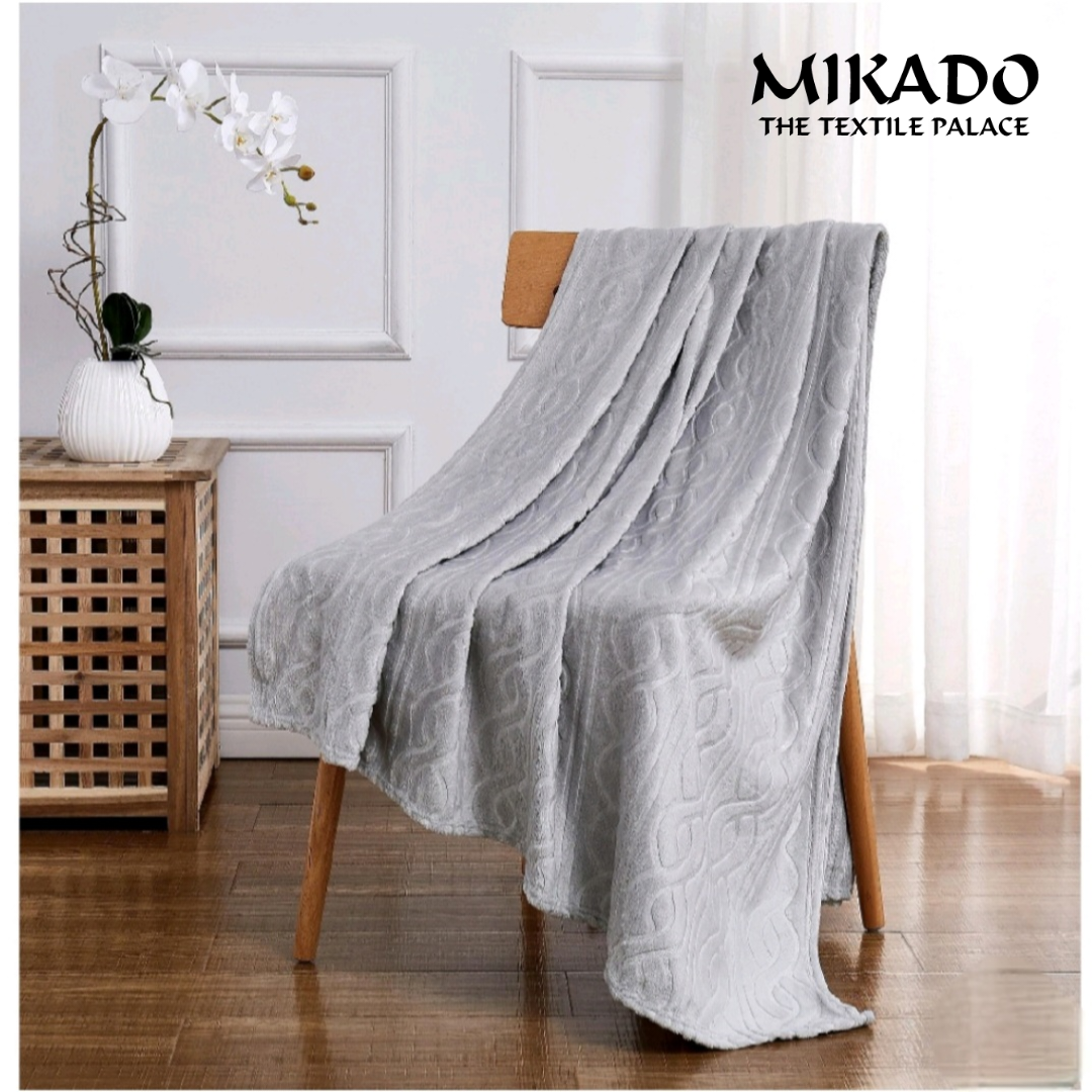 Ultra Soft Textured Throw - Cable Geometric Embossed Fleece
