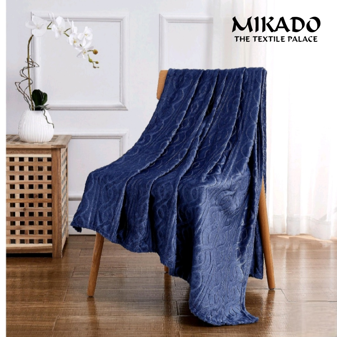 Ultra Soft Textured Throw - Cable Geometric Embossed Fleece