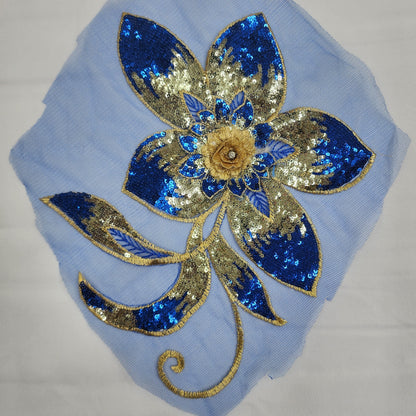 Sequin Floral Embroidery Applique