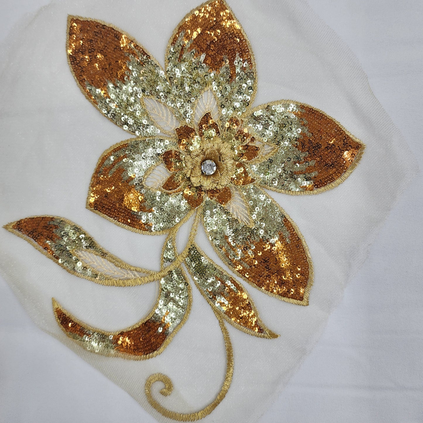 Sequin Floral Embroidery Applique