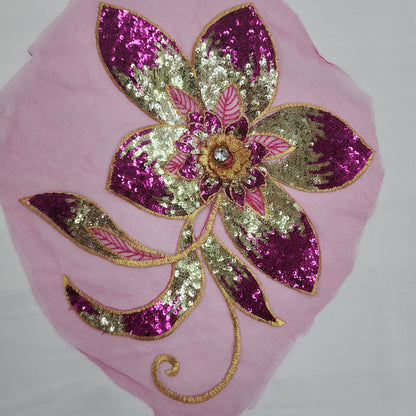 Sequin Floral Embroidery Applique