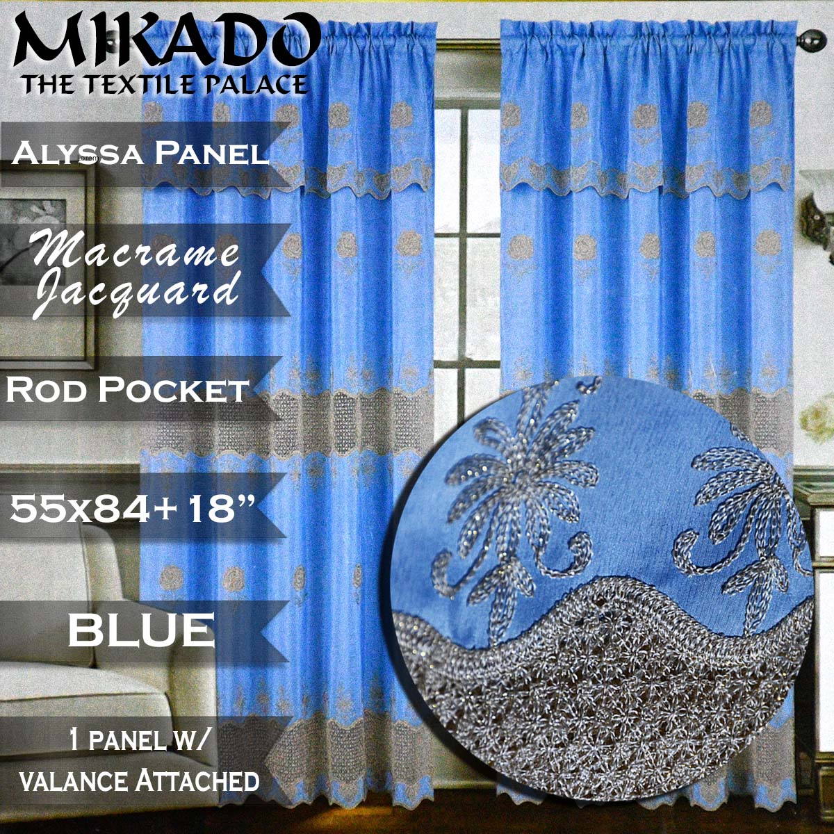 Alyssa Panel with Attached Valance