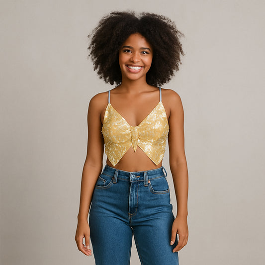 Ready-made Butterfly Sequin Top