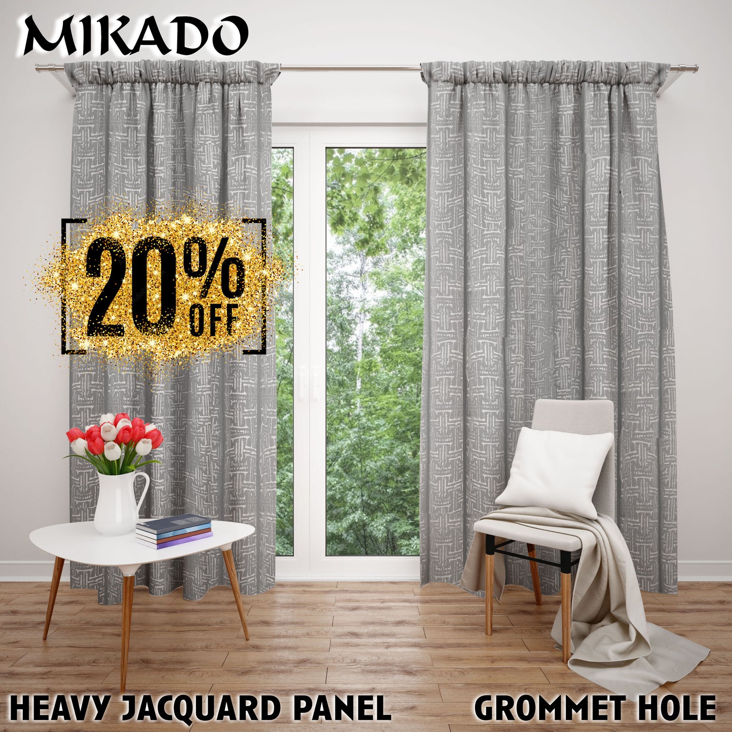 Basko Weave Panel & Kitchen Curtain