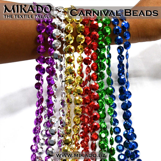 Carnival Bead Necklace - Flat Round Beads