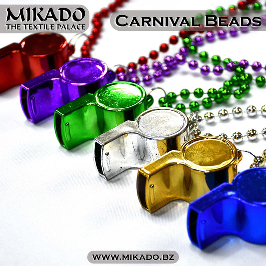 Carnival Bead Necklace w/ Whistle