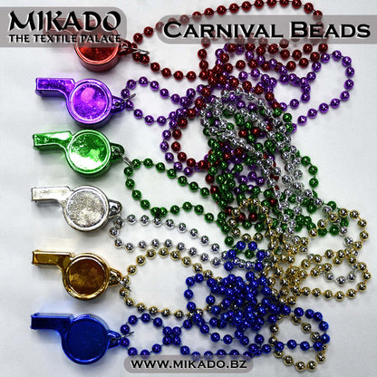 Carnival Bead Necklace w/ Whistle