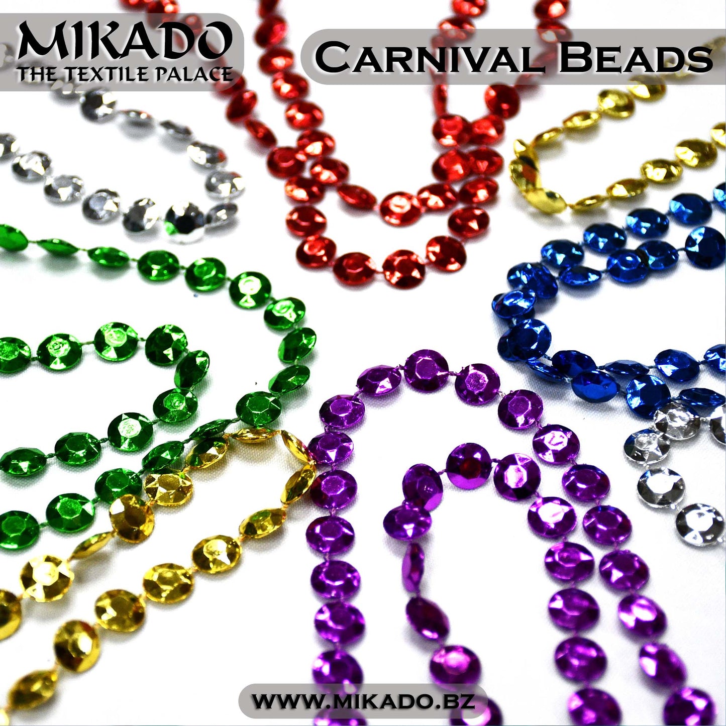 Carnival Bead Necklace - Flat Round Beads