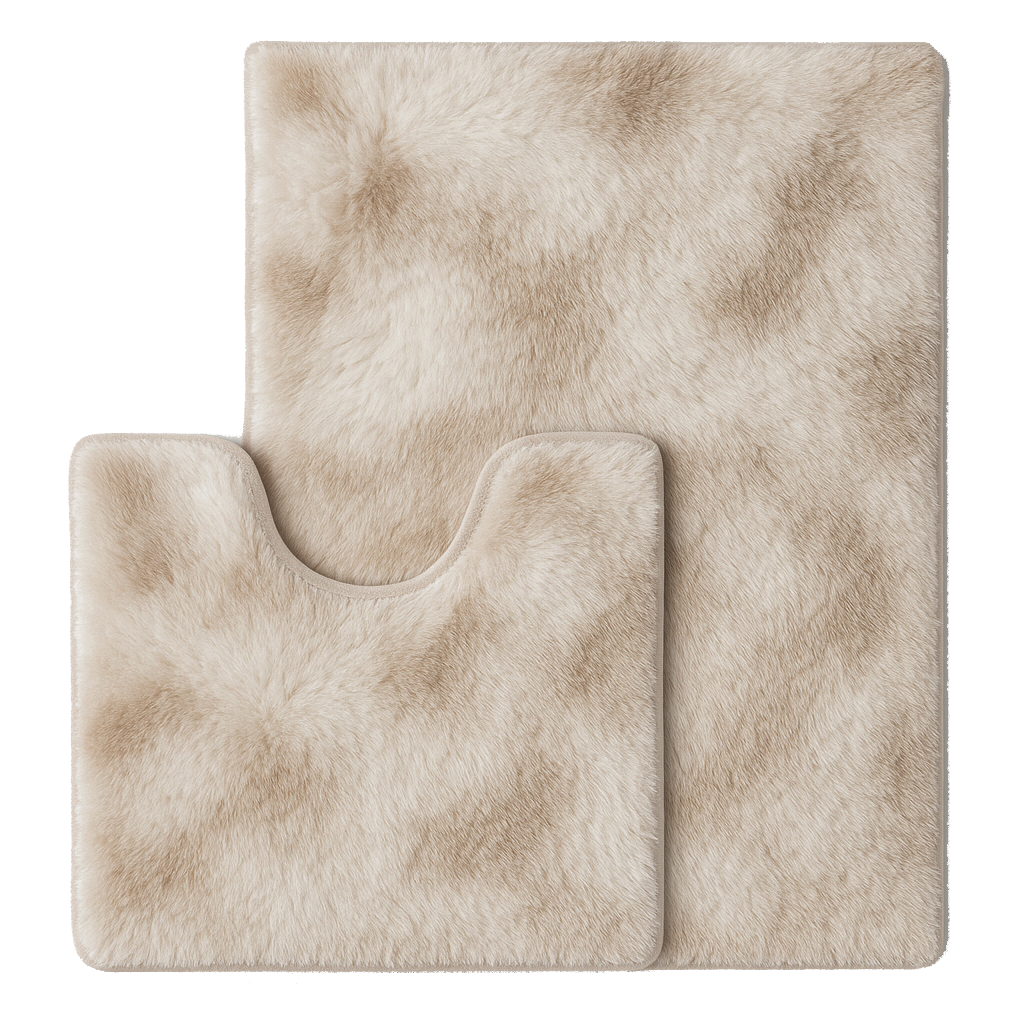 Faux Fur Bathroom Rug Set | 2 pieces